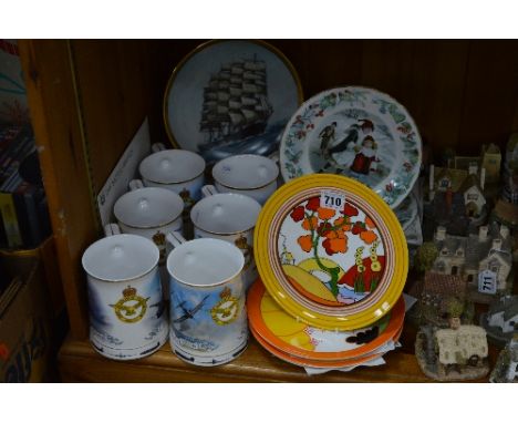 FOUR WEDGWOOD LIMITED EDITION COLLECTORS PLATES, 'Living landscapes of Clarice Cliff', three Christmas plates, six RAF commem