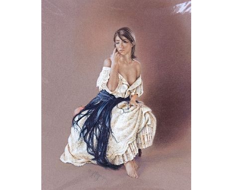 KAY BOYCE, 'MIDNIGHT BLUE', a limited edition print 20/95, signed and numbered, with certificate, mounted but unframed, 50cm 