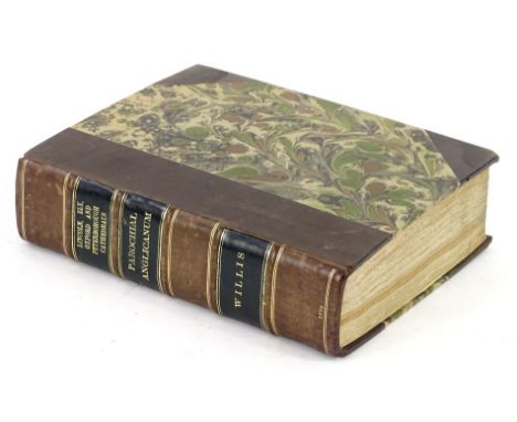 Willis (Browne) A survey of the Cathedrals of Lincoln, Ely, Oxford and Peterborough..., 12 folding engraved plates, modern ha