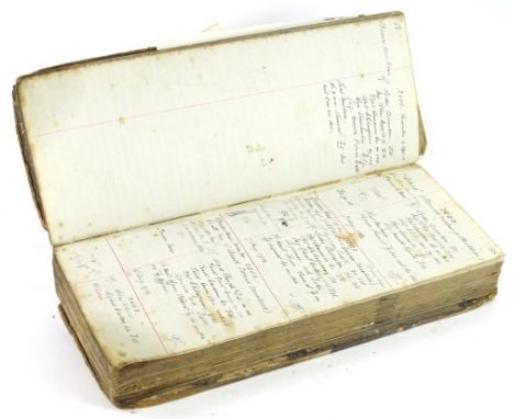 A doctor or pharmacist's ledger, relating to an R P Dickinson Pharmaceutical Chemist of Collingham, dating from the late 19th