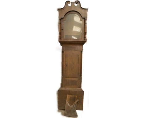 A 19thC longcase clock case, (AF).