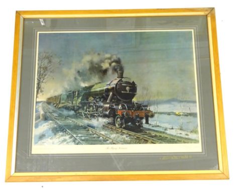 Terence Cuneo. The Flying Scotsman, artist signed limited edition print number 329 of 850, 60cm x 78cm.