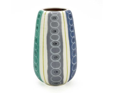 A Poole pottery Freeform vase. Printed marks stamped 695 and signed X/PLT, height 20cm.No condition issues to report.