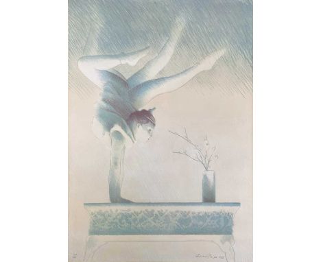 Adrian George (British) (1944-2021) 'Acrobat’ Lithograph in colours on wove paper Signed and dated 1983 Numbered 24/100107cms