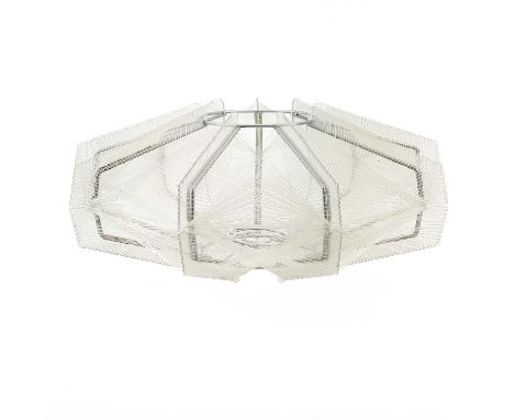 A Paul Secon wire and Perspex light shade. Circa 1970, diameter 50cm.