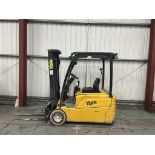 **(INCLUDES CHARGER)** 2012 YALE ERP18VT 3-WHEEL ELECTRIC FORKLIFT – 1,800KG CAPACITY