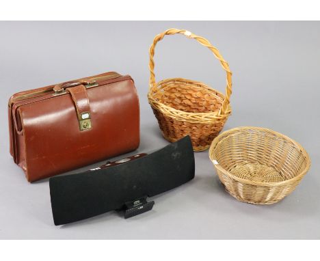  A silvered-metal &amp; smoked-glass cooker extractor fan, 23¾” wide; a Logitech Ue Air speaker; together with a holdall; &am