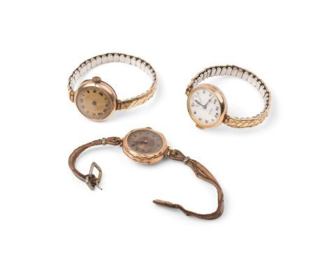 A vintage Rolex gold cased wristwatch, the signed white enamel dial with Arabic numerals, minute track and subsidiary seconds