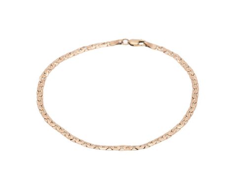 A vintage 9ct yellow gold bracelet. Length 20cm. Weight 1.9g  In good original condition.