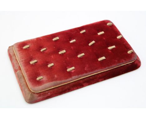 Vintage velvet jewellery display pad, 23cm wide.