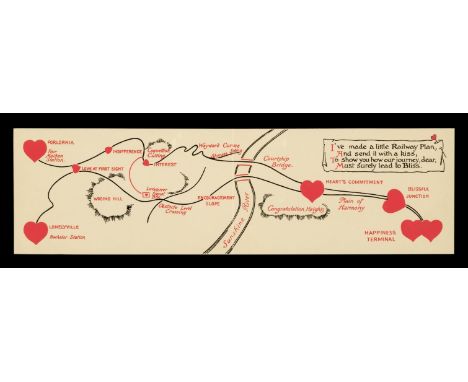 Cartographic Ephemera. Maps, Valentines and Postcards, late 19th and early 20th-century, a collection relating to love, marri