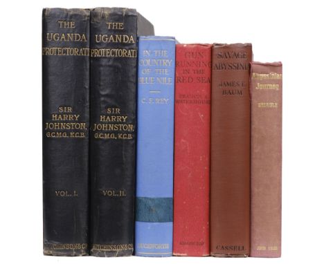 Johnston (Harry). The Uganda Protectorate, 2 volumes, 1st edition, London: Hutchins &amp; Co, 1902, colour folding maps, blac