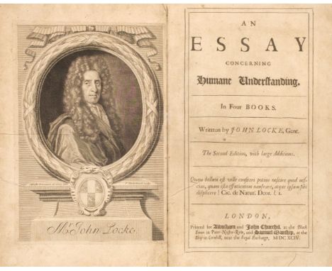 Locke (John). An Essay Concerning Humane Understanding. In Four Books. Written by John Locke, Gent. The Second Edition, with 