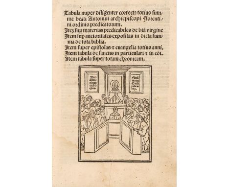 [Antoninus, Archbishop of Florence]. [Summa Theologica Prima, Venice: Per Lazarum de Soardis, 1503], title-page 'Tabula Nuper