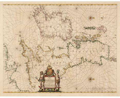 British Isles. Jansson (Jan), Pascaart Vant Canaal Tusschen Engelandt en Vrancryck alsmede geheel Ierlant en Schotlant..., Am