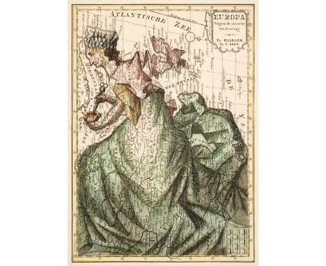 Europe. Bohn (F.), Europa Volgens de Nieuwste Verdeeling, Haarlem, circa 1794, engraved allegorical map with contemporary was