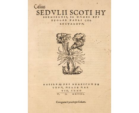 Sedulius Scotus. Sedulii Scoti Hyberniensis, In Omnes Epistolas Pauli collectaneum, [edited by Johannes Sichardt], Basel: Hen