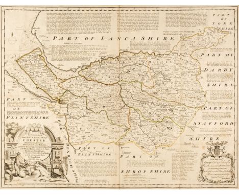 Bowen (Emanuel). An Accurate Map of the County Palatine of Chester, Divided into its Hundreds..., J &amp; C Bowles and Robert
