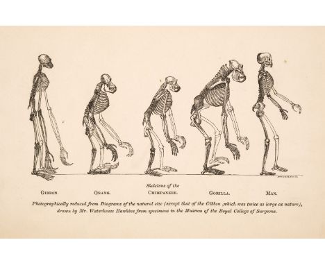 Huxley (Thomas Henry). Evidence as to Man's Place in Nature, 1st edition, first issue, London &amp; Edinburgh: Williams &amp;