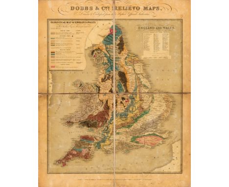 England and Wales. Dobbs &amp; Co.'s Relievo Maps, Drawn &amp; Engraved from the Highest Official Authorities. Geological Map