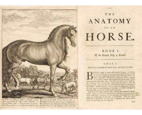 Snape (Andrew). The Anatomy of an Horse, 1st edition, London: M. Flesher, for the Author, 1683, engraved portrait frontispiec