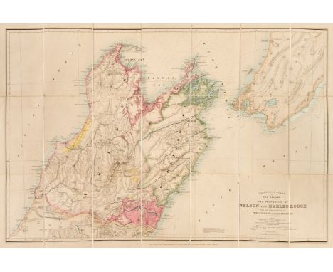 New Zealand. Stanford's Atlas of New Zealand, the Provinces of Nelson and Malbrough with the adjacent parts of Wellington and