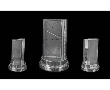 An Art Deco chrome Zeiss Ikon Berlin desk Barometer, height 6½ Inches