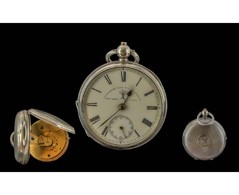 John Forrest - London Chronometer Maker to The Admiralty Sterling Silver Open Faceted Pocket Watch, Key wind. Hallmark Birmin