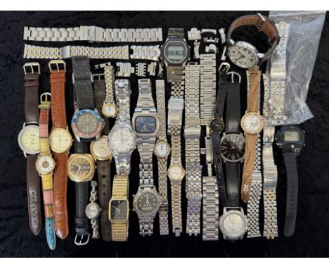 Collection of Ladies &amp; Gentlemen's Wristwatches, bracelet and leather straps, various makes to include Sekonda, Anucci, R