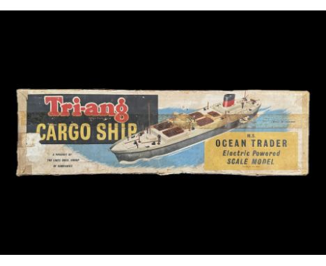 Triang Cargo Ship 'MS Ocean Trader' electric powered scale model.  In original box.