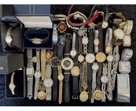 Box of Ladies &amp; Gentlemen's Wristwatches, bracelet and leather straps, various makes to include Timex, Lorus, Hamnett, Ca