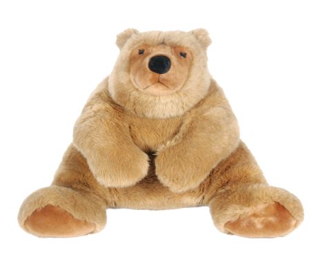 A modern large Steiff brown bear with stitched snout and mouth, length 120cm.