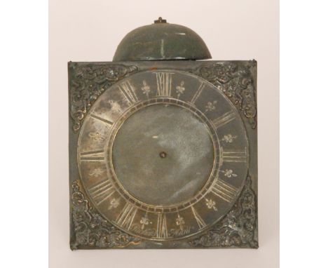 A 18th Century brass longcase clock thirty hour striking movement, the ten inch brass movement with corner spandrels inscribe