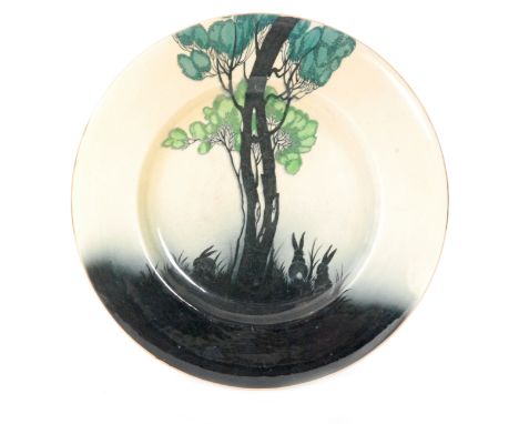 A Carlton Ware Rabbits at Dusk pattern plate, printed script mark, diameter 27.5cm