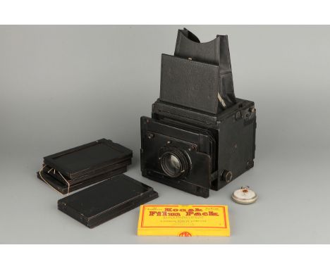 A Sands Hunter &amp; Co. Reflex Camera, with Ross Homocentric f/4.5 185mm lens, with three DDS and two magazine backs, in mak