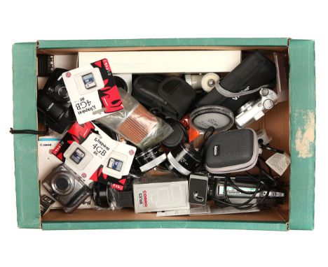 Two Boxes of Various Accessories, including SD memory cards, Metz DS80-80, Leica Reading Lamp and more (2 boxes)