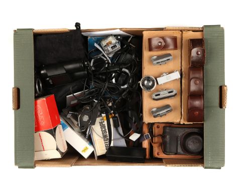 A Selection of Various Camera Accessories, including Leica case, rangefinders, remote controls, flash tigger and more (a lot)