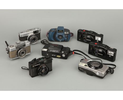 A Selection of Compact Cameras, including Olympus XA3, Olympus XA2, Yashica Electro 35MC and others (a lot)