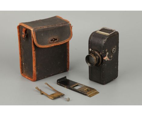 A Roth Levy Minnigraph Camera, 1915, black, with Pentagraph Berlin lens, body, P-G, partially dismantled and not functioning,