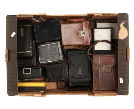 A Selection of Various Folding Plate Camera, from maker's including Ensign, ICA and Zeiss Ikon (a lot)