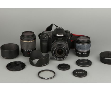 A Canon EOS 40D Digital SLR Camera, with EF-S IS USM f/4-5.6 17-85mm, EF-S II f/3.5-5.6 18-55mm and Tamron LD DI II Macro f/4