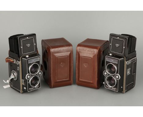 Two Rollei Magic TLR Cameras, both in maker's cases (2)