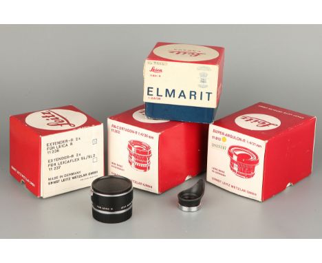 Four Empty Leitz Boxes, for Super-Angulon-R f/4 21mm, PA-Curtagon-R f/4 35mm, Elmarit f/2.8 28mm and Extender-R 2x (4)