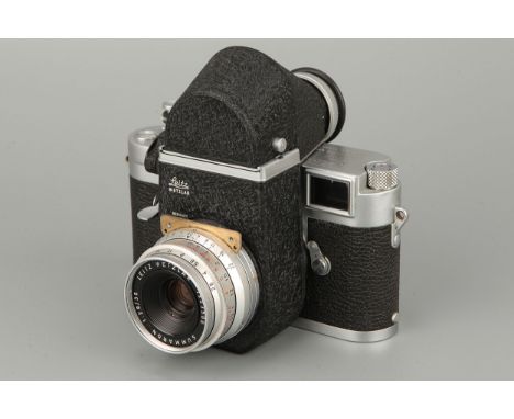 A Leica M3 Rangefinder Camera, DS, chrome, serial no. 872957, with Visoflex II and Letiz Summaron f/2.8 35mm lens, chrome, se