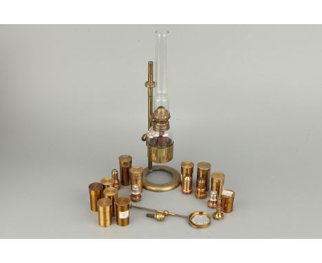 A Collection Of Brass Microscope Accessories including various objectives by makers including Swift &amp; Zeiss, a Beck style