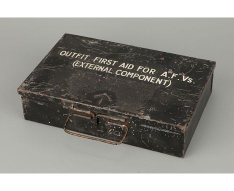 A British Military Outfit First Aid For A.F.Vs, marked '(External Component)' along with the board arrow