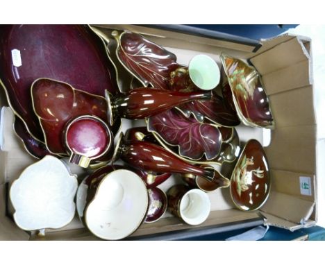 A collection of Carltonware Rouge Royale items to include: Vases, trays, bowls, jugs etc 