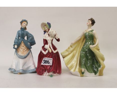 Royal Doulton figurines Christmas Morn : and Alexandra together with Royal Worcester Rebecca (3) 