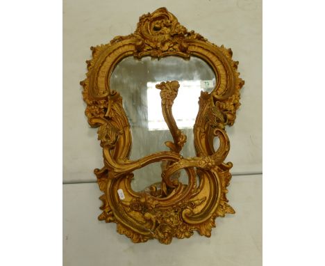 Distressed French Style Gilt Effect Candle Sconce Mirror: height 78cm 