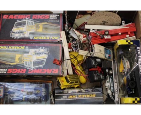 A collection of Scalextric vehicles: controllers, track etc 